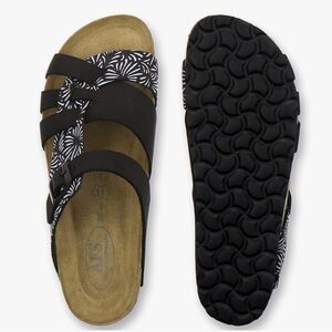 AFS-Schuhe Black and White Slip on Slide Sandal style 2122 Size:11.5 NWT